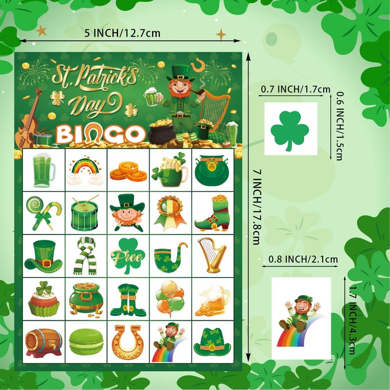 JGCWorker Store St. Patrick's Day Bingo Game - Fun Party Supplies for Kids Adults, 24 Players, Festive Irish Themed Craft Cards for School Classroom, Family Activities, and St. Patty's Party Favors - Image 2